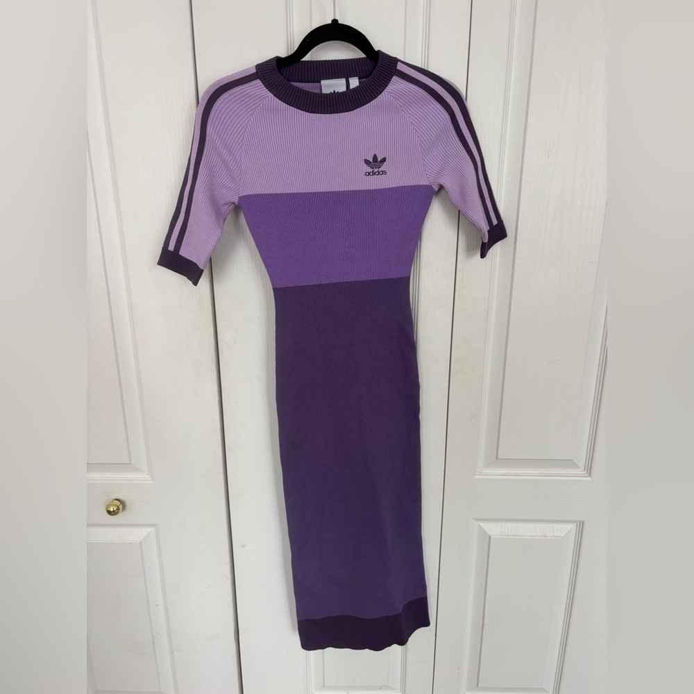Adidas x Ksenia Schneider Two-Tone Purple Midi Dress